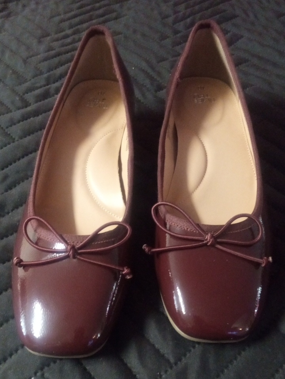 Time and Tru Patent Ballet Flats in Burgundy